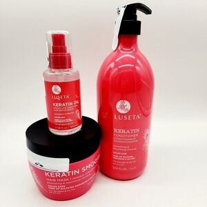 Luseta Keratin Conditioner Serum & Hair Mask 3-Pack – Nourishing for Dry Damaged